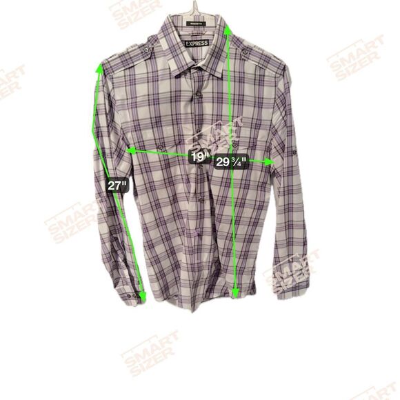 Express modern fit plaid button down shirts men’s lot of 3 medium 15-16.5” - Picture 6 of 15